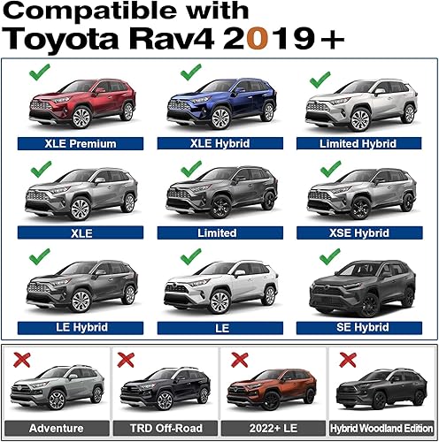 Miniatura 6 de Barras transversales de techo con cerradura de 260 libras compatibles con Toyota RAV4 2019-2025, barras transversales de aluminio resistentes (no