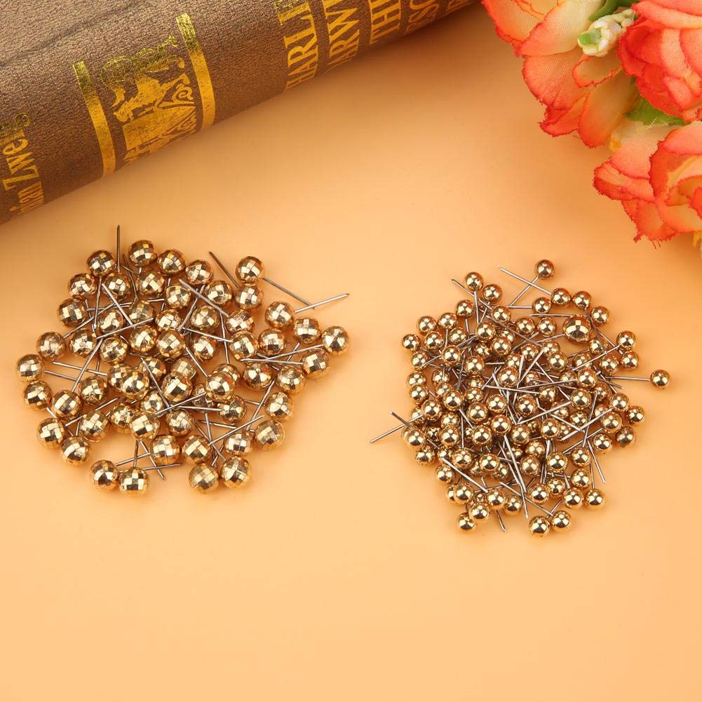300 Punaises Dorées Tête Ronde - Épingles Métalliques Pour Tableau, Couture, Bricolage Et Affichage - Qualité Premium
