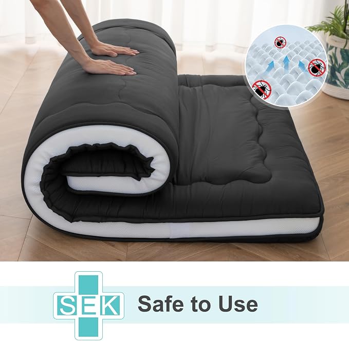 Colchoneta japonesa Shiki Futon plegable negra 39x80 miniatura 6