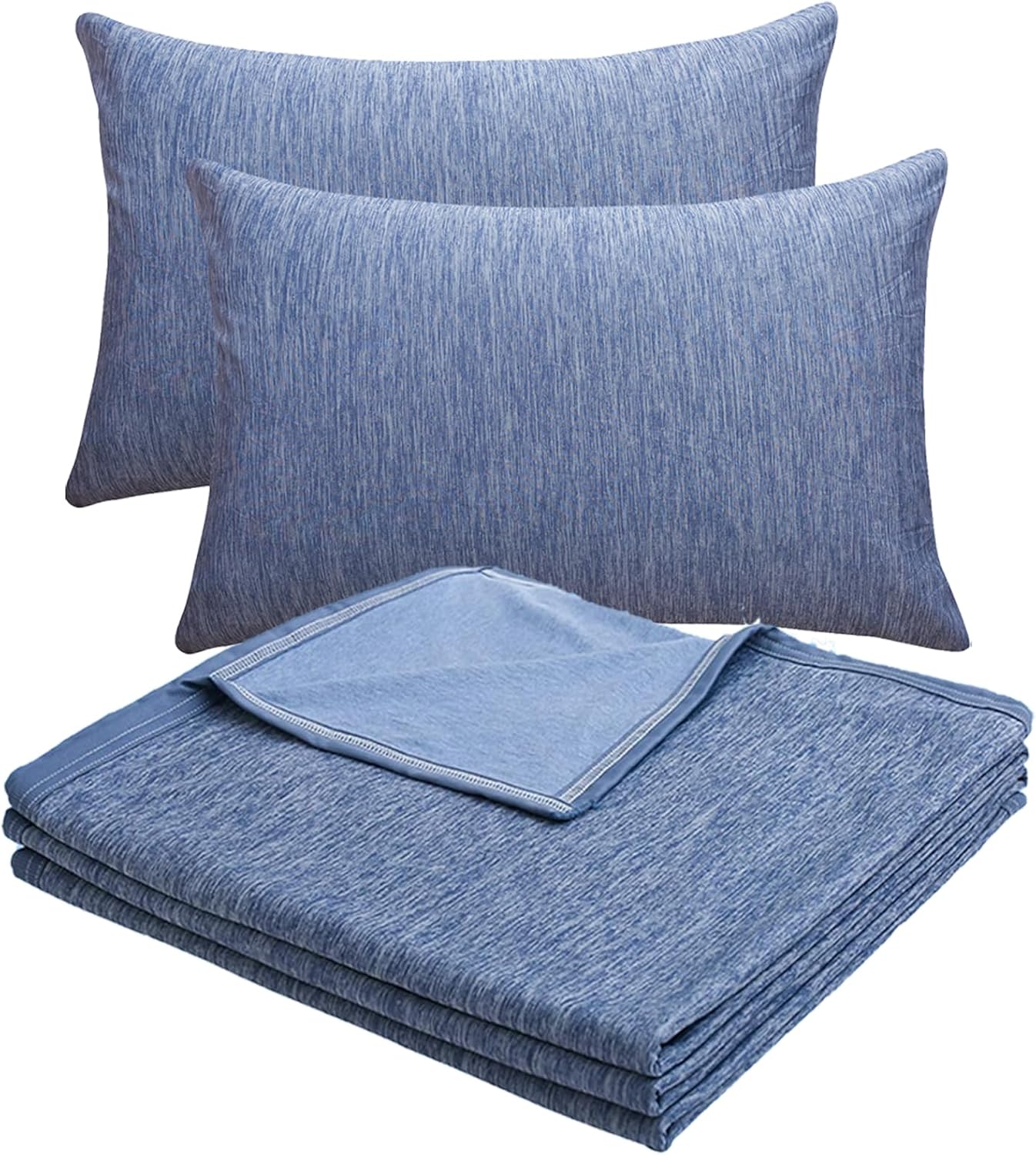 CHOSHOME 2 Pack Cooling Pillow Cases King Size & 1 Pack Cooling Blanket California King Size