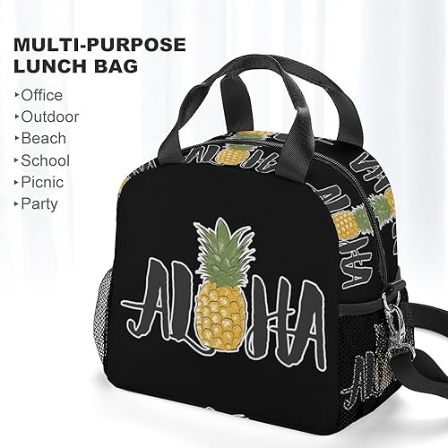 Miniatura 6 de Bolsa de almuerzo hawaiana única, reutilizable, aislada, bolsa de lonchera, contenedor para mujeres y hombres