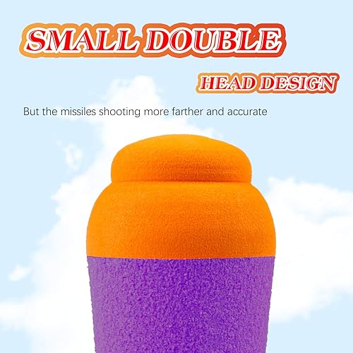 Miniatura 4 de Aevdor Mega Misil Recambio para Nerf N-Strike Elite Series 4 paquetes compatible con cohetes de espuma para pistola Nerf Blaster - naranja y morado