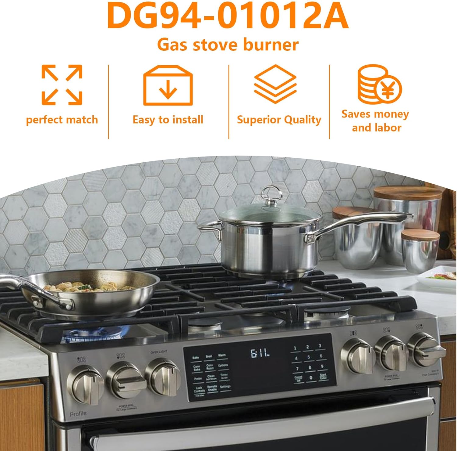 Oven Range Igniter Compatible with Samsung NX58M9420SS/AA Samsung NX58K3310SS/AA Samsung NX58K9852SG/AA Samsung NX58M6850SG/AA Ranges L