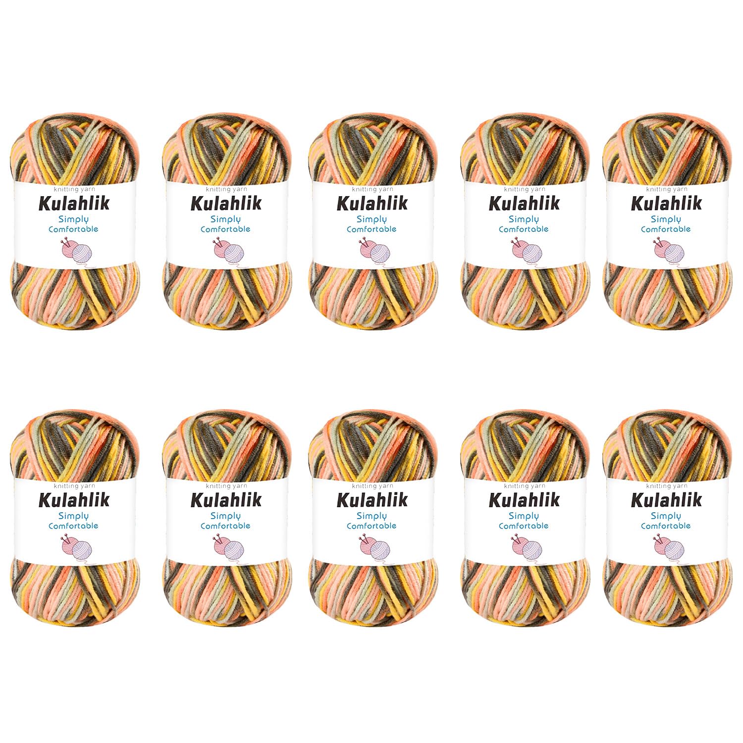 250g(5x50g) Acrylic Yarn for Crochet/Knitting, Colorful Gradient Yarn Thread, 5 Rolls Skeins, Perfect for Any Knitting Crochet and Crafts Mini Project — view 84