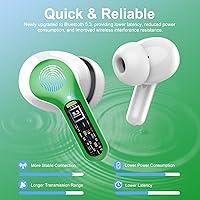 Vista 3 de Auriculares inalámbricos, Bluetooth 5.3, estéreo de alta fidelidad, auriculares Bluetooth con micrófono ENC con cancelación de ruido, IP7