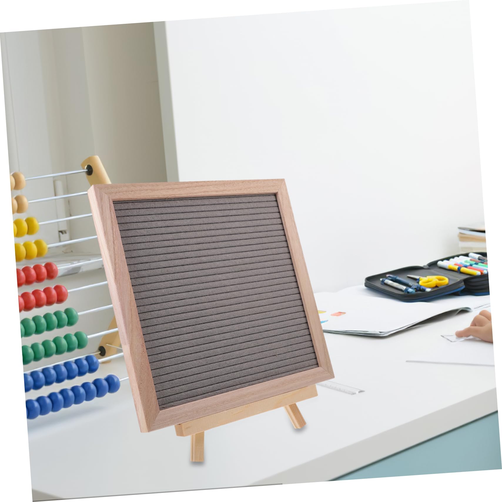 Tableau à Lettres en Feutre avec Support Bois, Déco Stable
