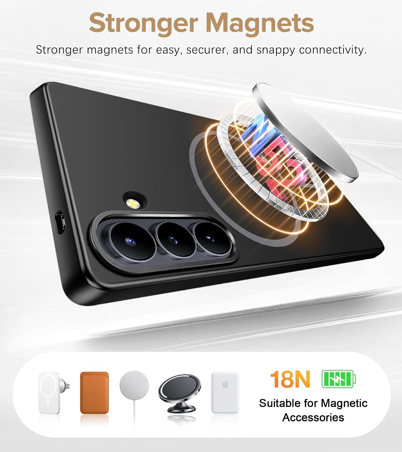 Ultra Thin Case for Samsung Galaxy S26, Silky Touch Anti-Fingerprint, Slim Hard PC Matte Cover Compatible with Mag-Safe Anti-Scratch Shockproof Protective Cases for Samsung S26 5G (Black)