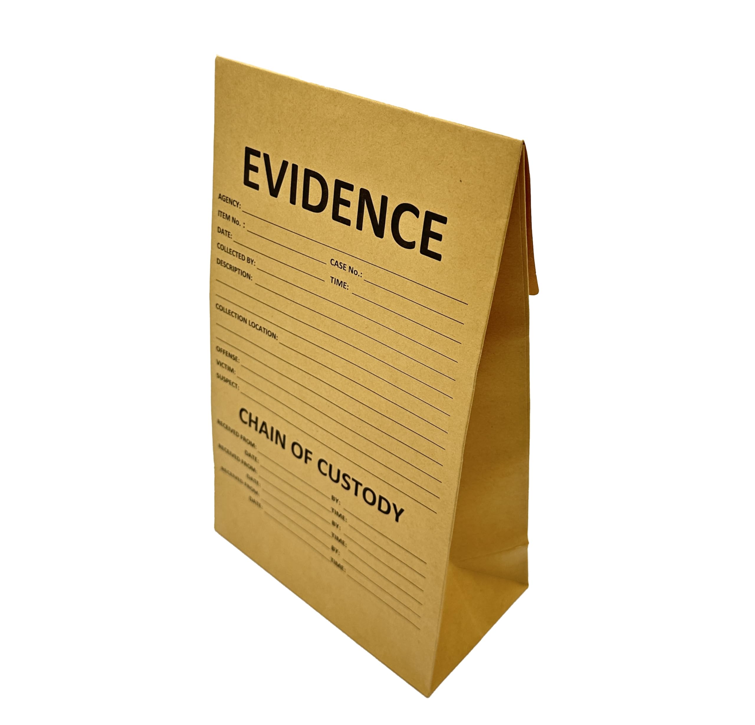 MOVEED Paper Evidence Bags 30 * 46 * 17 * 11cm, 20 * 35 * 12 * 10cm, 15 * 25 * 8 * 8cm Crime Scene for Receipts (25, Small)