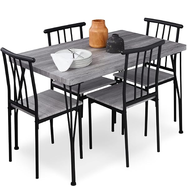 Industrial Gray Wood and Metal Set