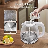 Vista 9 de Taylor Swoden Electric Kettle with Tea Infuser, 1L Small Electric Tea Kettle with Keep Warm, LED Light Hot Water Boiler & Heater for Coffee & Tea