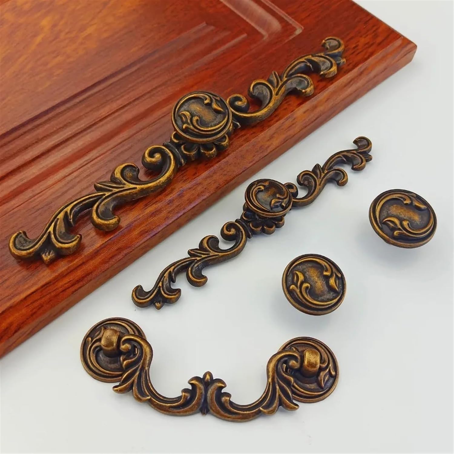 Style Handles for Furniture Kitchen Cabinets Door Drawer Table Knobs Wardrobe Cupboard Desk Bronze Handle Dresser Pulls 2Pcs(Gold White 126mm)