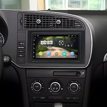 7 Touch Screen Stereo Radio for Saab 9-3 93 2007 2008 2009 2010 2011 with Wireless Carplay Android Auto, Android Car Radio for 9-3 93 Bluetooth, WiFi, GPS, FM, SWC, Mic, AHD Backup Camera 2+32G