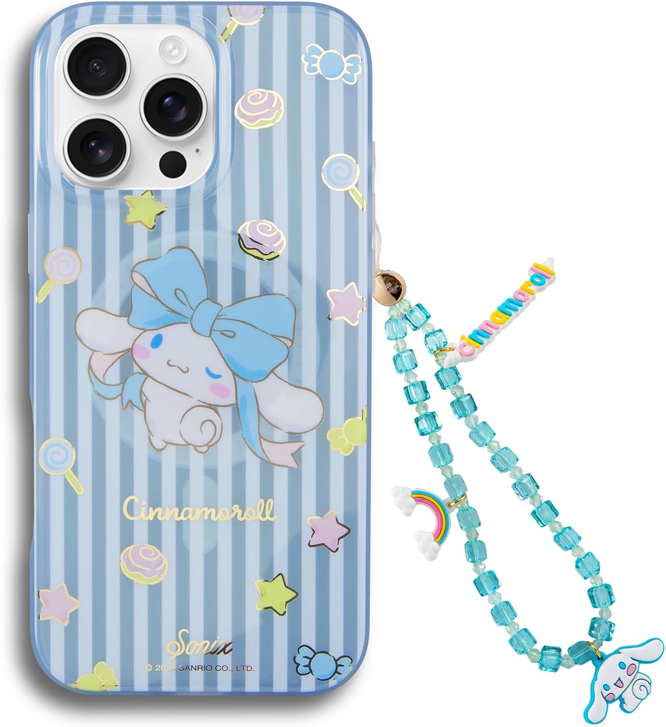 Sonix x Sanrio Case + Phone Wristlet with Charms (Cinnamoroll) for iPhone 16 Pro Max | Cinnamoroll Lovely Ribbons
