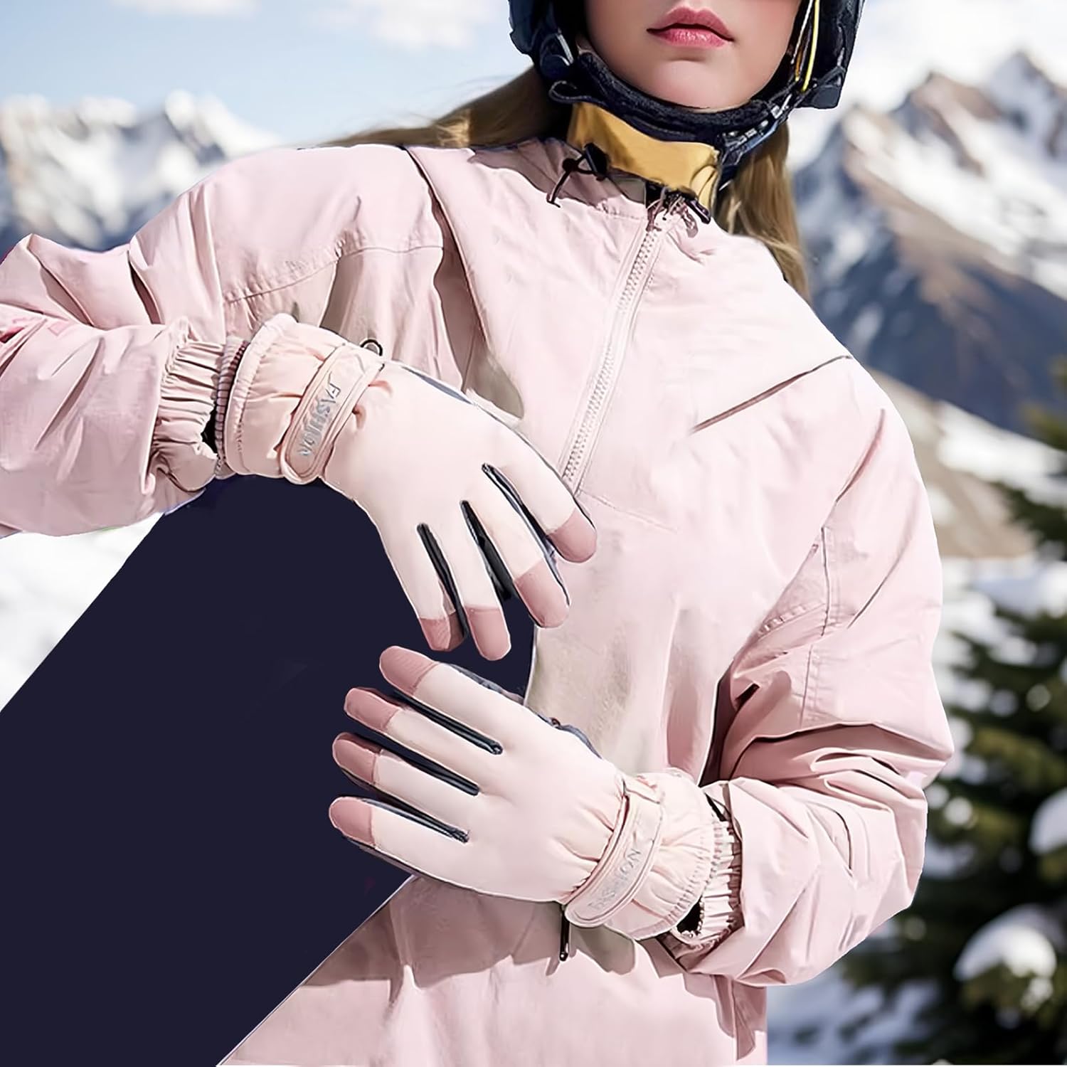 Feelorna Women Winter Ski Gloves, Waterproof Touchscreen Anti-Slip Snowboard Gloves for Skiing Sports - Image 6
