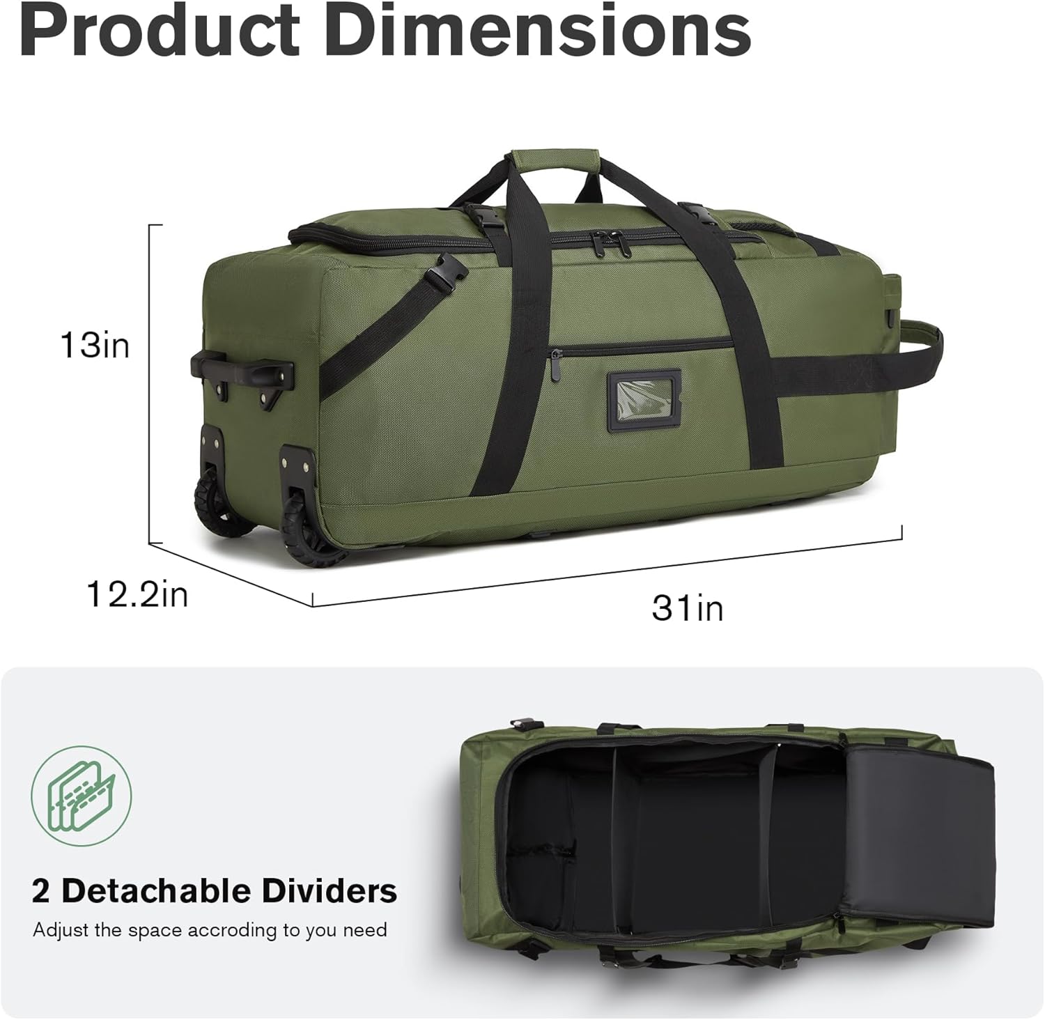 Baseball Catcher Bag with Wheels, Baseball Catcher Roller Bag with Large Capacity and Multi-pocket, Rolling Sport Roller Bag with Wheels and Backpack-strap for Baseball Softball - Image 2