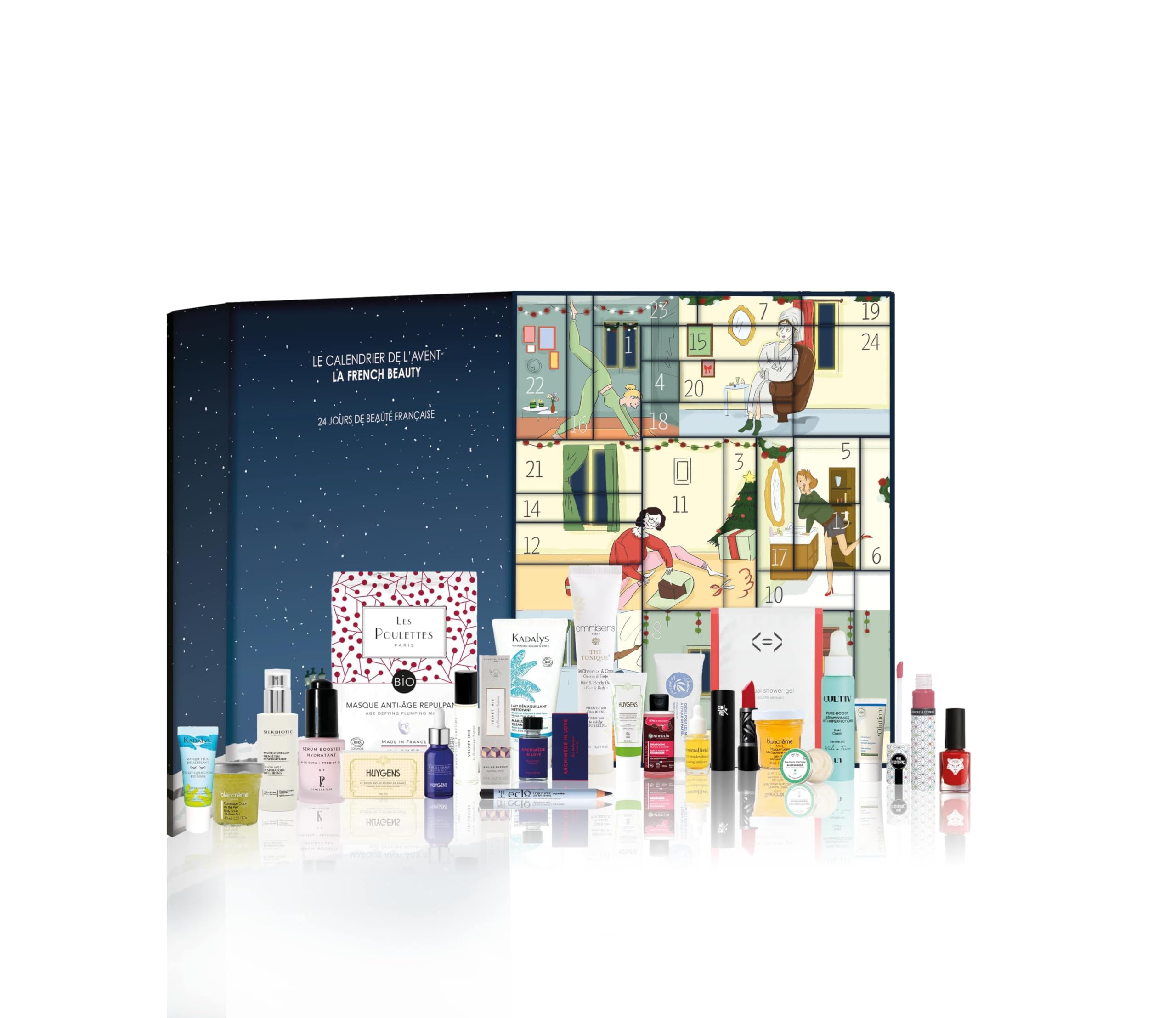 Zestaw upominkowy Beauty – 24 francuskie produkty kosmetyczne do twarzy, ciała i włosów oraz perfum i makijażu – 20 marek – wartość 392 € – wyprodukowano we Francji