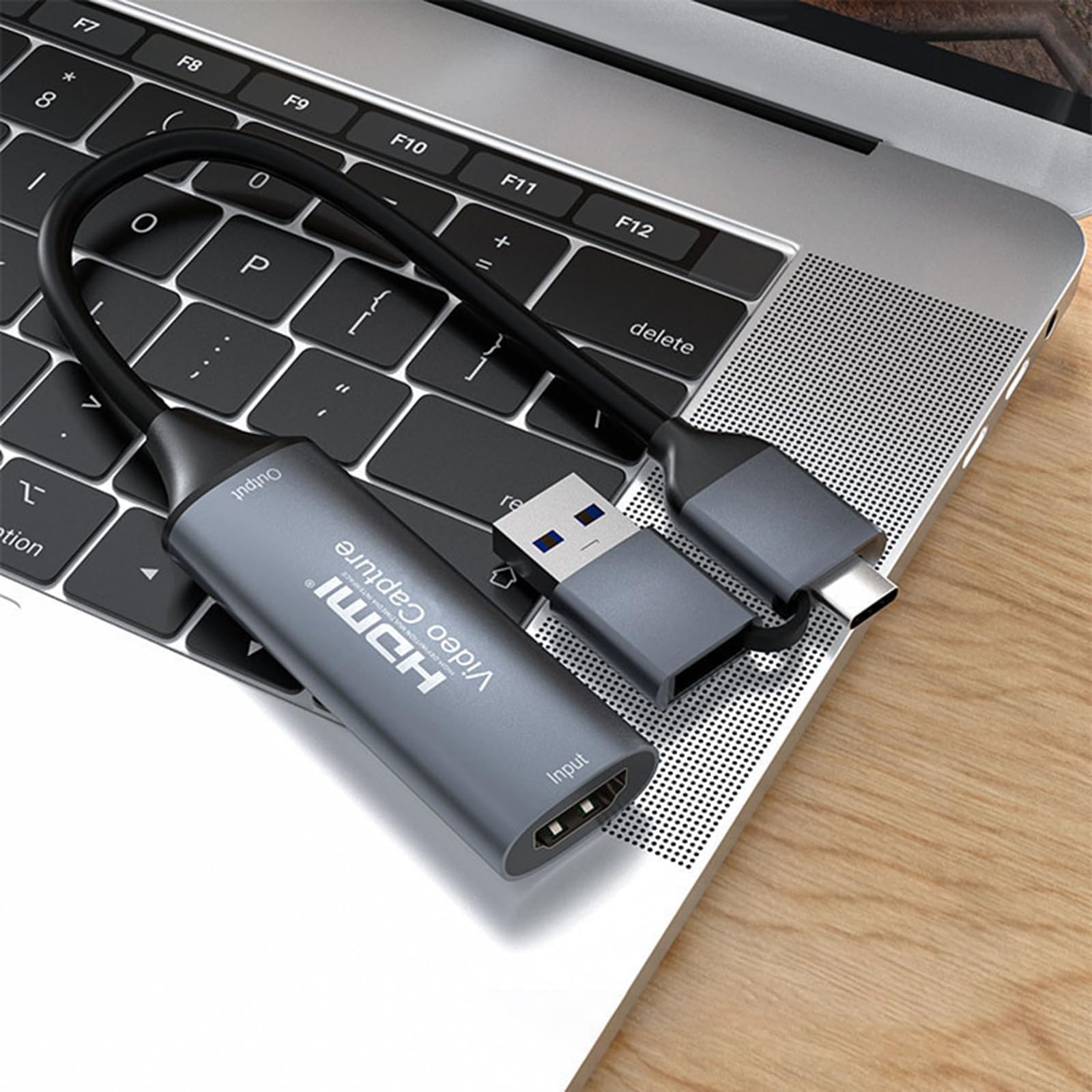 WLGQ Carte de capture vidéo HDMI vers USB - HDMI vers USB 3.0 & USB-C Grabber, 1080P 60fps, UVC/UAC Plug-and-Play, compatible avec PC, tablette, smartphone, OBS, Zoom, Twitch - Pas de pilote