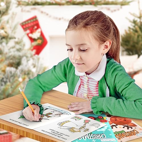 Miniatura 7 de ArtCreativity Libros para colorear de Navidad para niños, paquete de 12, folletos grandes de 8.25 x 11 pulgadas, divertidos premios de Navidad,