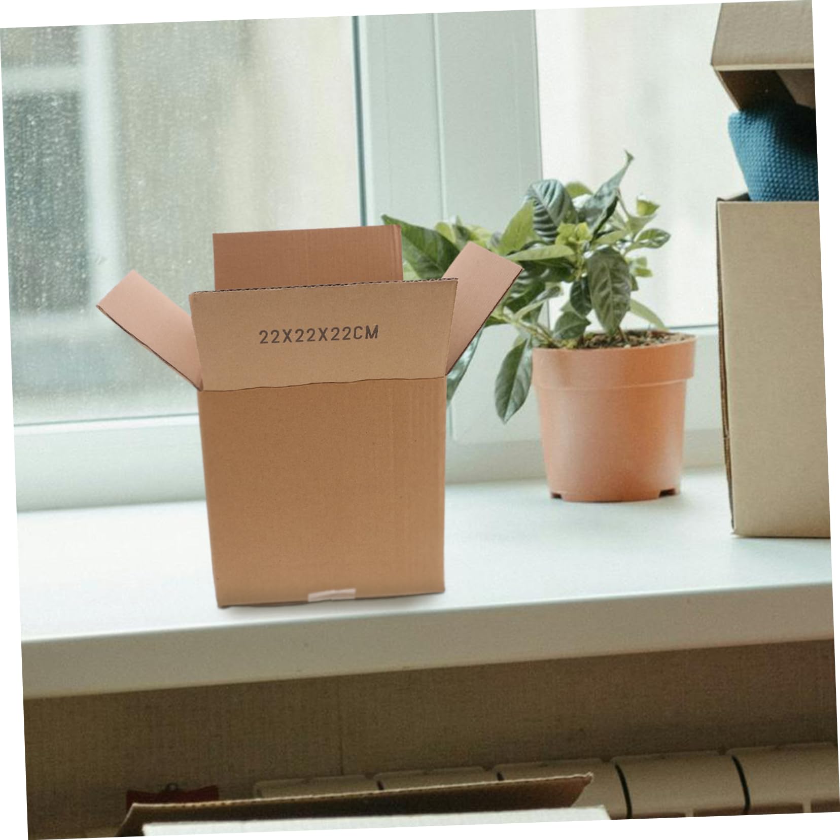 HOMSFOU 5 Pièces Lot de Boîtes Carton Carrées Cartons Emballage Moyens Robustes Durables