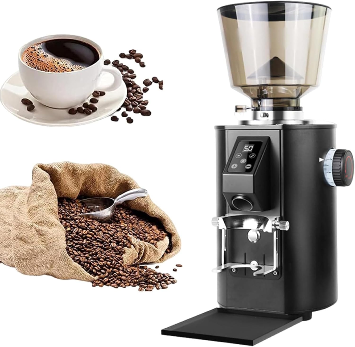 Coffee Grinder Electric,Espresso Grinder,Coffee Bean Grinder,1lb Bean Hopper,9 Coarse/Fine Grind Settings for Home (Black)