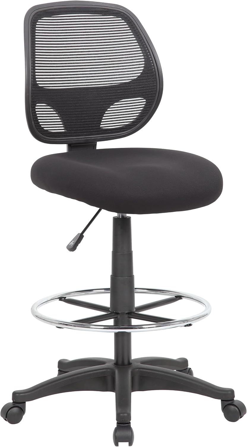Boss Office Products Commercial Grade Mesh Stool, Black