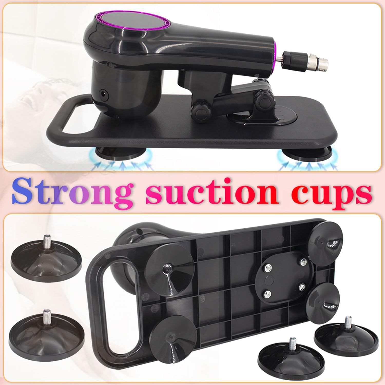 FREDORCH Mini Sex Machine Wireless Telescopic Linear Actuator Thrusting Machines with Realistic Big Dildos for Women Adjustable Pumping Gun with 7 Attachments 3XLR Connector