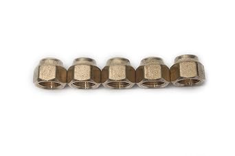 LTWFITTING Brass 3/8" OD Flare Short Forged Nut,Brass Flare Tube FittingPack of 5
