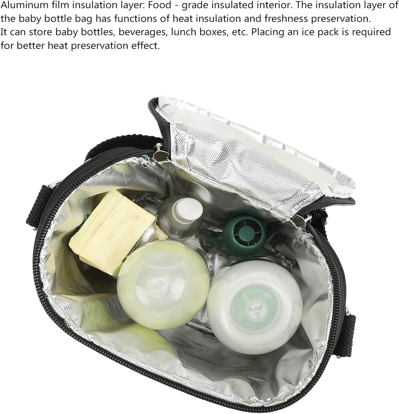 Cute Bear Baby Bottle Cooler Bag Reusable Insulated Baby Bottle Bag Cotton with Removable Buckle for