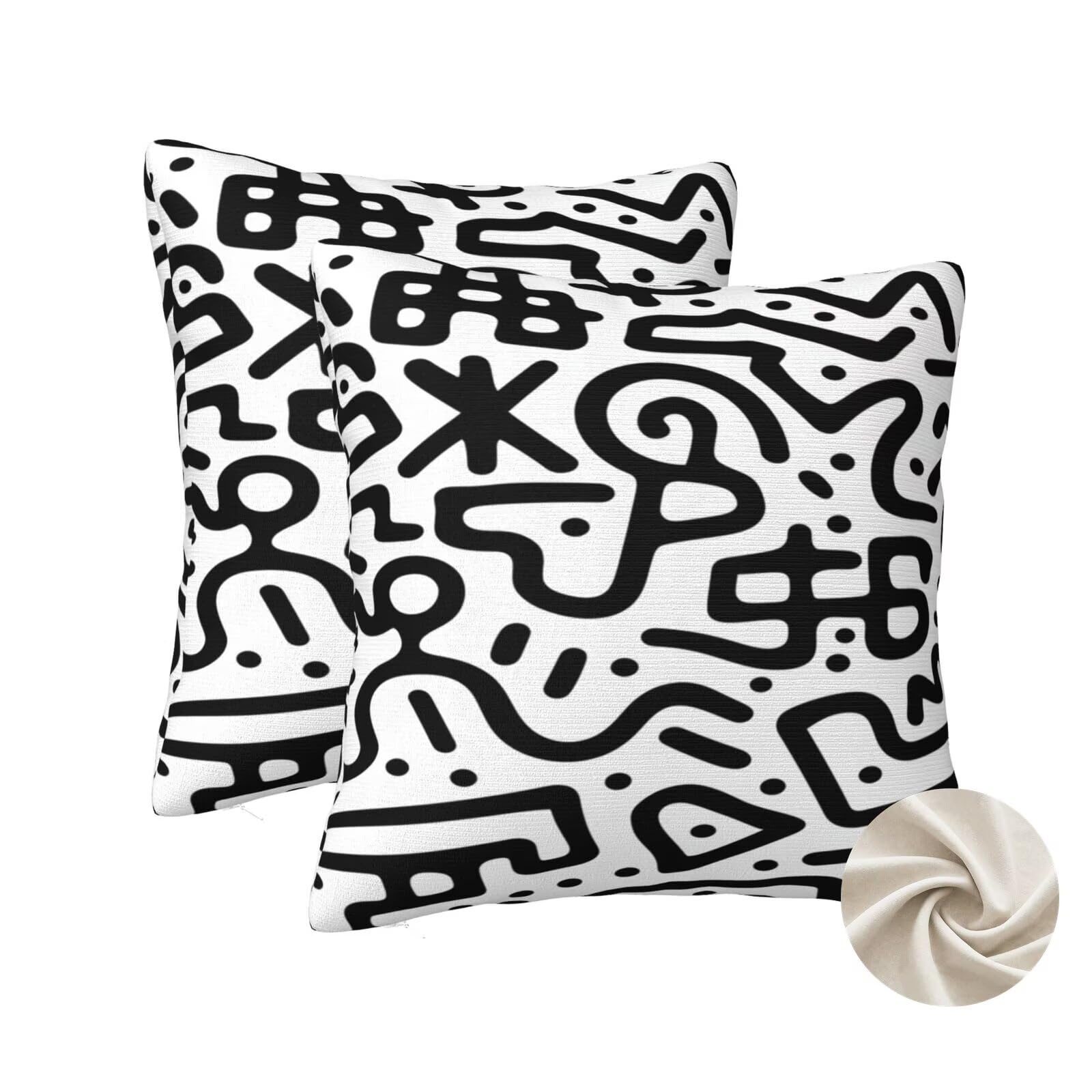 Housses de coussin 60x60 cm lot de 2 design moderne pour decoration canape de salon