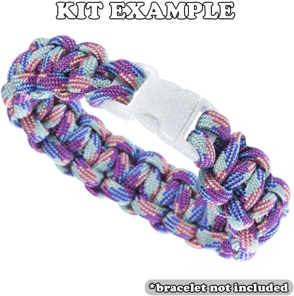 Craft County 550 Paracord Crafting DIY Kits - 80 Feet of Paracord and 8-3/8 Inch Buckles - Arts and Crafts, Bracelets, Keychains, Lanyards