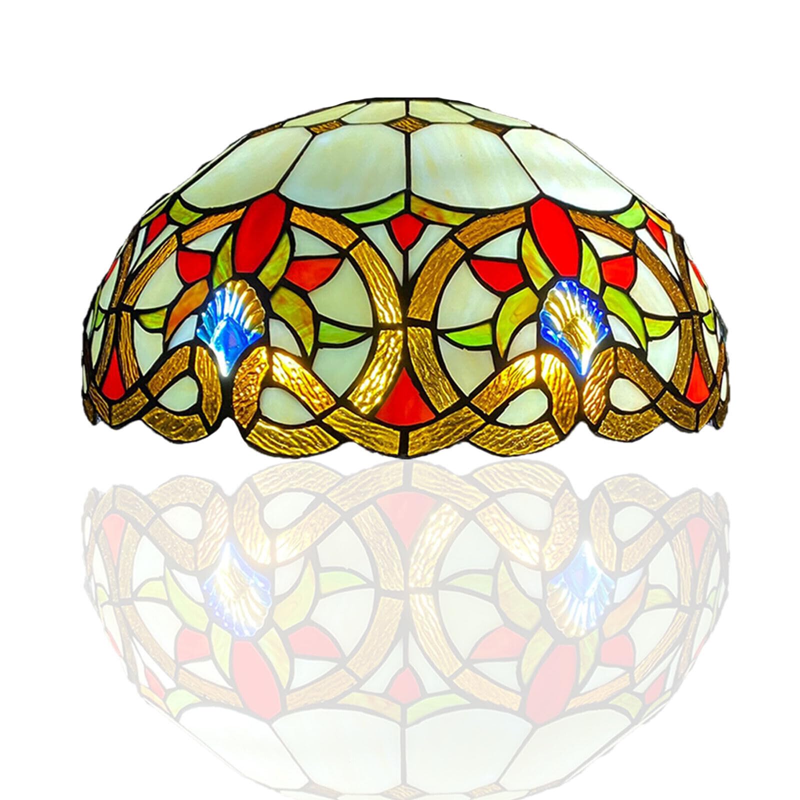 Auroh Tiffany Style Lamp 16 inch Handcrafted Lampshade Antique Design Lamps for Living Room Decor Home Decor Shade ONLY (Accessories NOT Included) — image 1