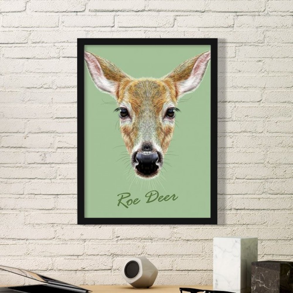 Cadre chevreuil marron sauvage DIYthinker, une idee cadeau originale pour passionne de nature
