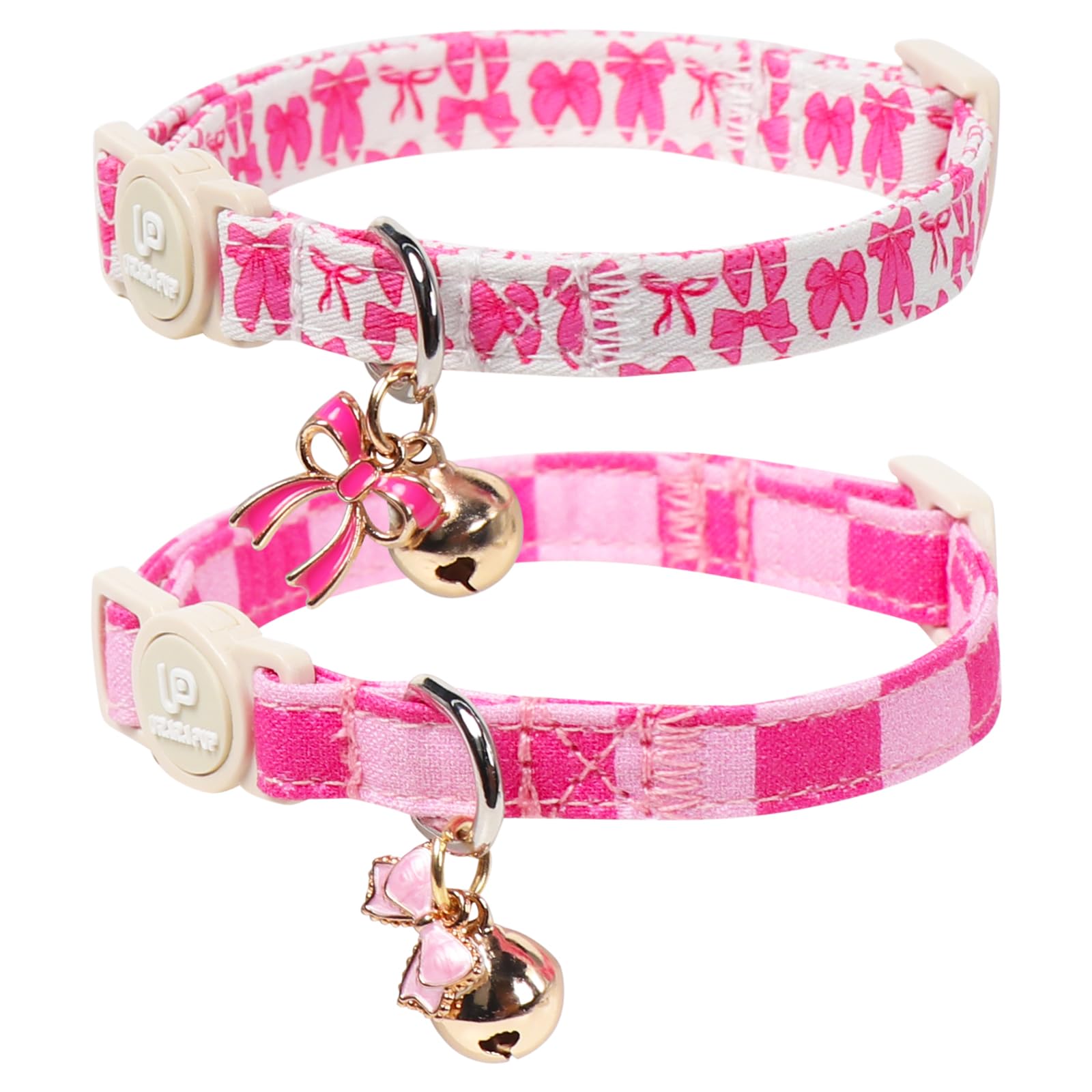 Collier pour chat rose avec clochette pour les belles journées d'été en plein air