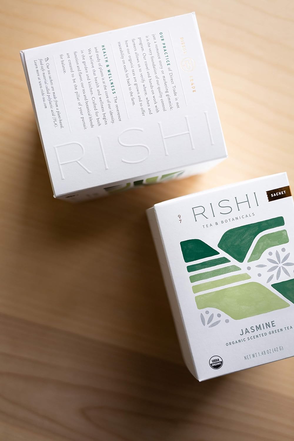 Rishi Tea Jasmine Green Tea, Organic Herbal Tea Bags, 2-Pack - Contains Caffeine, USDA Certified, Floral Aroma & Taste, 15 Sachets in Each, Direct Trade