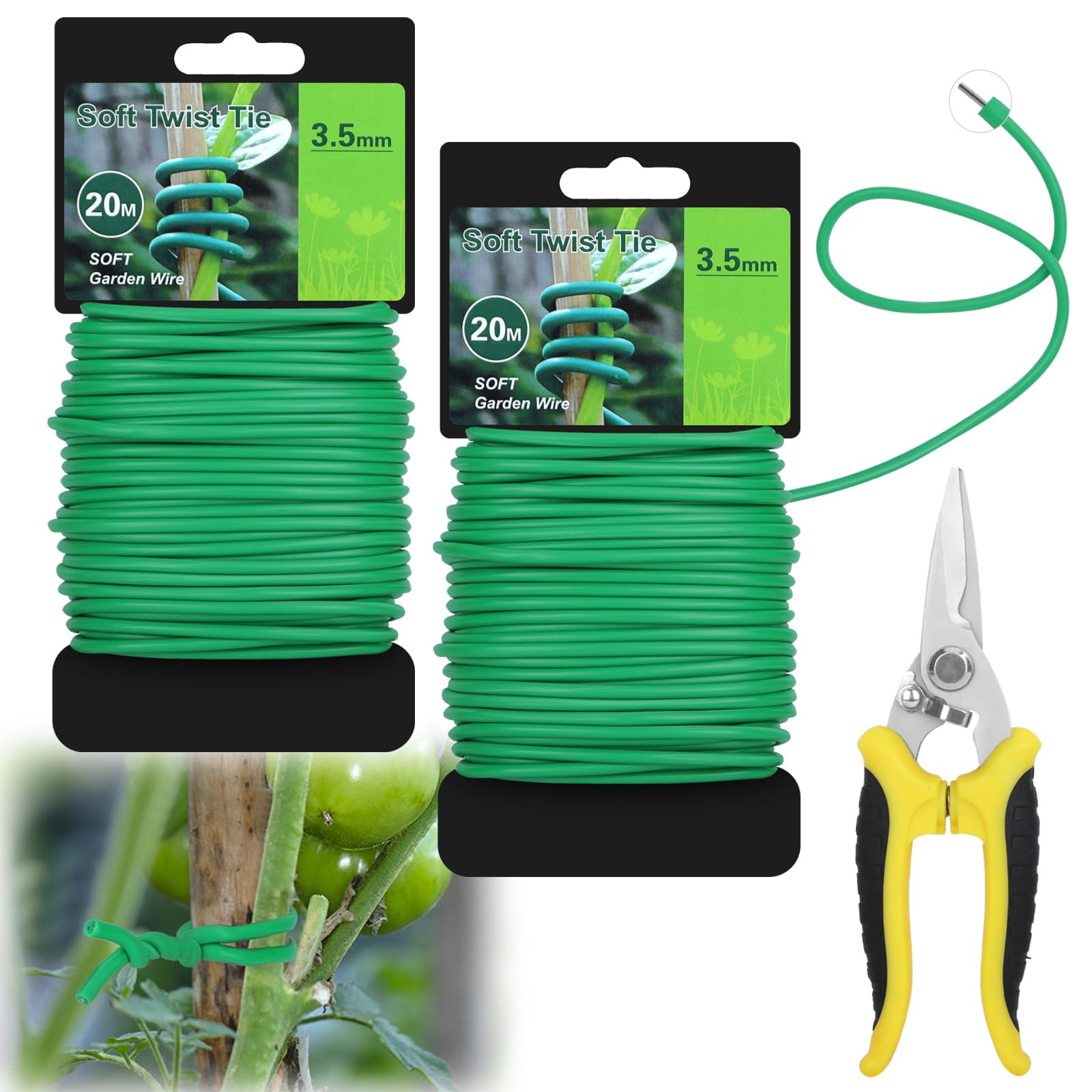 Filo Legatura Piante 20m X 2,5mm - Verde, Rivestito In Plastica, Per Giardino E Rampicanti - 2
