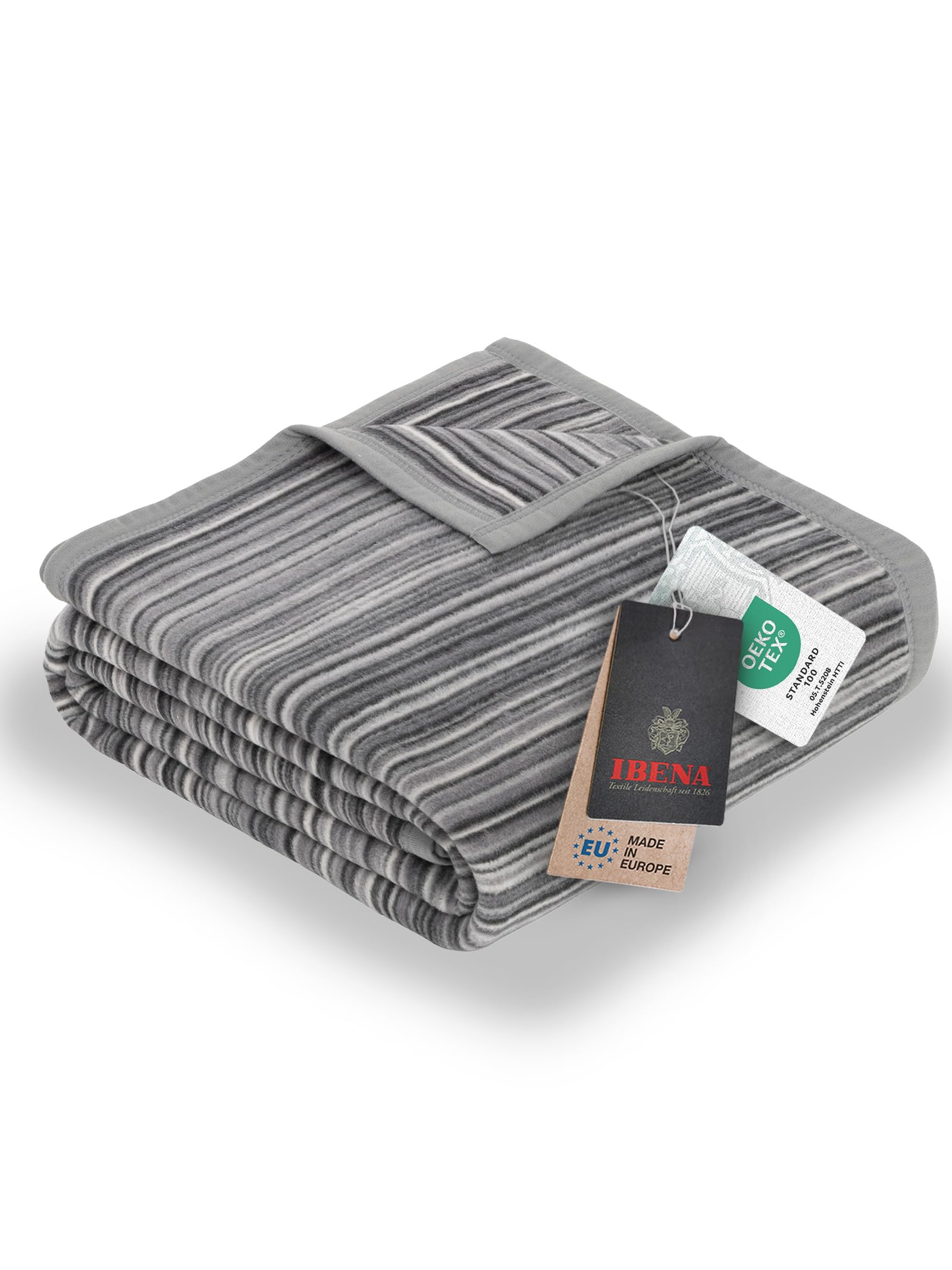 Ibena Malang Kuscheldecke 100x150 cm - Kniedecke bunt, fr〓hliche Streifendecke aus hochwertiger Baumwollmischung, kuschelweich und angenehm warm Ibena Porto Kinderdecke 100x150 cm - weich, warm \u0026 waschbar