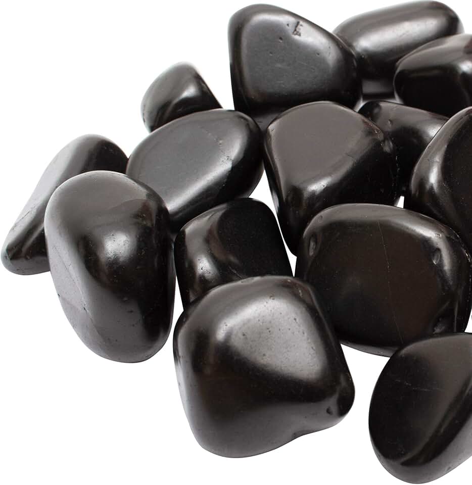 Tumbled &amp; Polished Shungite Stones 1/4 pound (114 grams) - EMF, Reiki, and Massage Stone