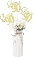 Vista 46 de Gexolenu Cheers to 21, paquete de 10 piezas de centros de mesa de cumpleaños número 21 con purpurina negra de doble cara para mesas, palitos