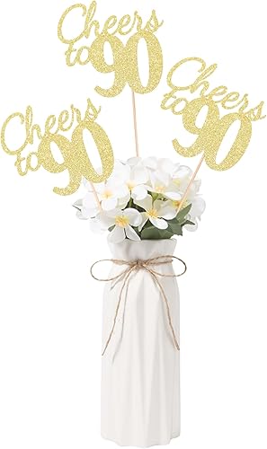 Miniatura 46 de Gexolenu Cheers to 21, paquete de 10 piezas de centros de mesa de cumpleaños número 21 con purpurina negra de doble cara para mesas, palitos