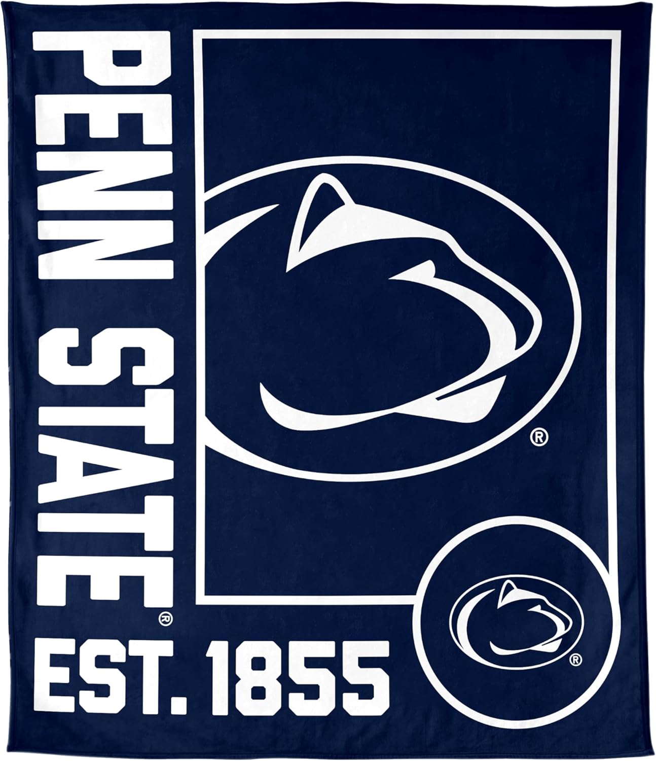 FANMATS NCAA Penn State Nittany Lions Super Plush Throw Blanket – 60" x 70" Size | Team Color | Ultra-Soft Polyester Material