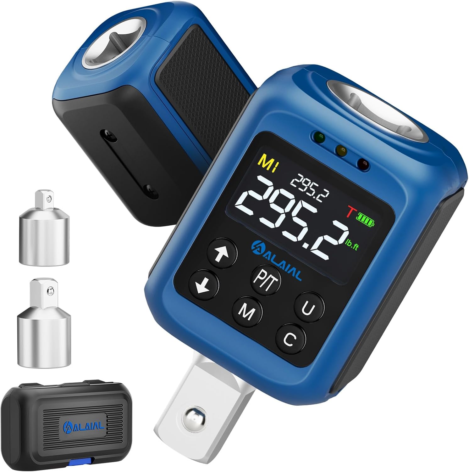 Digital Torque Adapter 1/2", 4.4-295.2 Ft-lb/6-400 Nm, Digital Torque Wrench Converter with Buzzer and LED Indicator, Adapters for Auto Repair, Truck Maintenance, Machinery, Moto & Off-road
