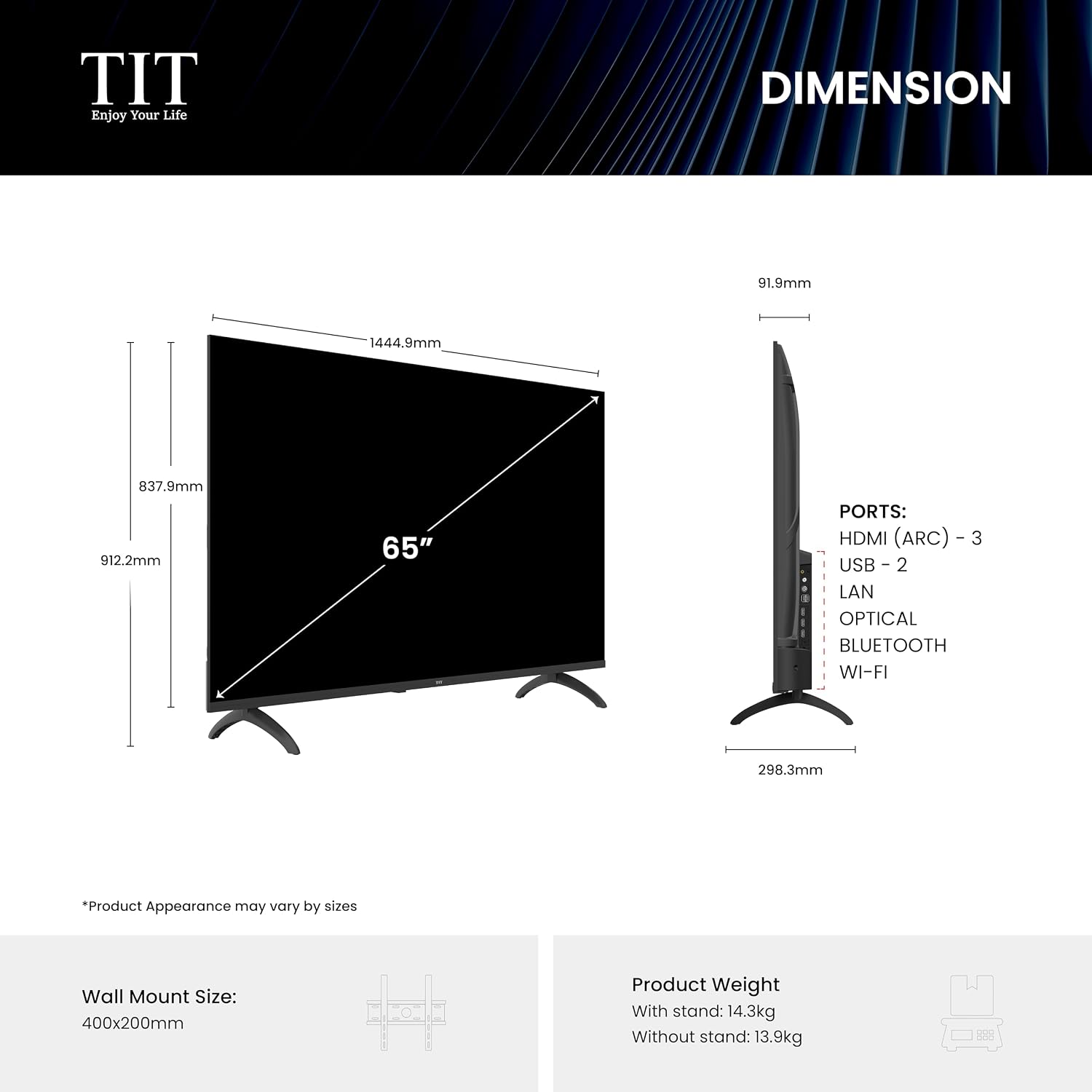TIT 65 Inch 4K UHD Smart TV TI65G2025 with Google TV, Dolby Vision, 60Hz Game Mode, Dolby Atmos, S AI Engine TI65G2025 - 4K - 60Hz 2026 - view 7