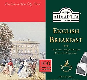Ahmad Tea 100 Tagless Teabags, English Breakfast, Black Tea, 1 x 100 Teabags