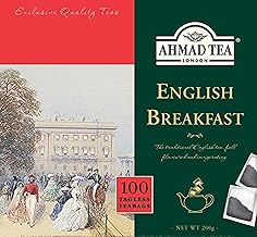 Ahmad Tea - English Breakfast - Black Breakfast Tea - Assam & Ceylon Tea - English Tea Bags without Ribbon with 2g Tea per Serving - 100 Tea Bags