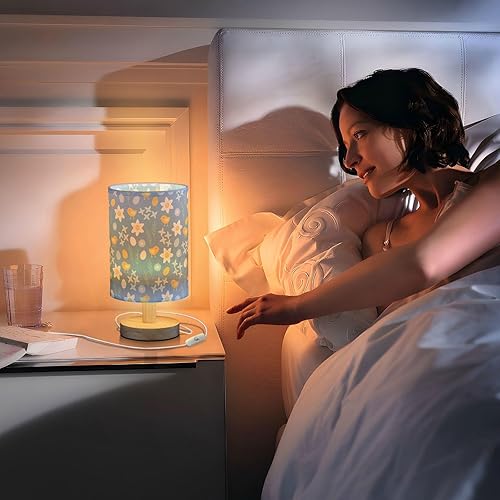 Miniatura 7 de Nightstand Lamps Room Night Light Unique Rustic Country Chicken Farmhouse Daffodil Leaf Flowers Table Lamps for Girls Homes