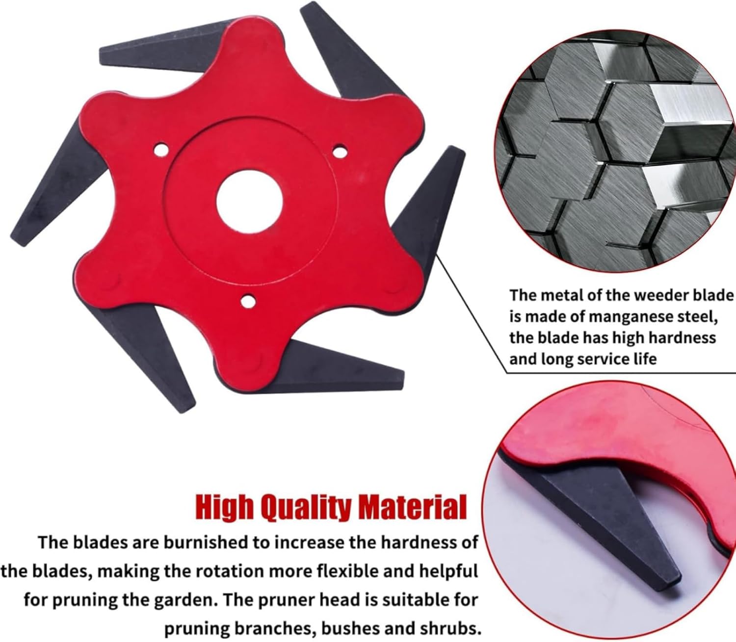 Indestructib Universal Steel Razors Trimmer Head Blade Fits for Husqvarna Ryobi 2 & 4 Cycle Gas Brush Cutter String Grass Weed Eater Edger Parts with Adapter Attachment Kit, Trimmer, Blue Glove