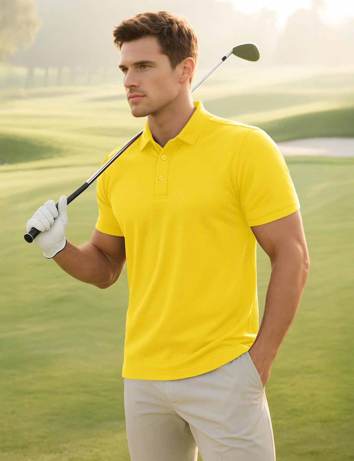 MAGCOMSEN 3 Pack Mens Polo Shirts Short Sleeve Moisture Wicking Athletic Casual Golf Polos Performance Collared Shirt