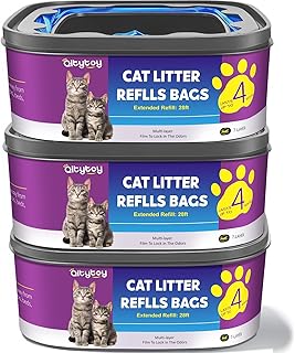 Cat Litter Refill Bags Jumbo 28FT-3 Pack Compatible with Litter Genie Refill Standard,Plus,Style Pail Refills,Cat Refill C...