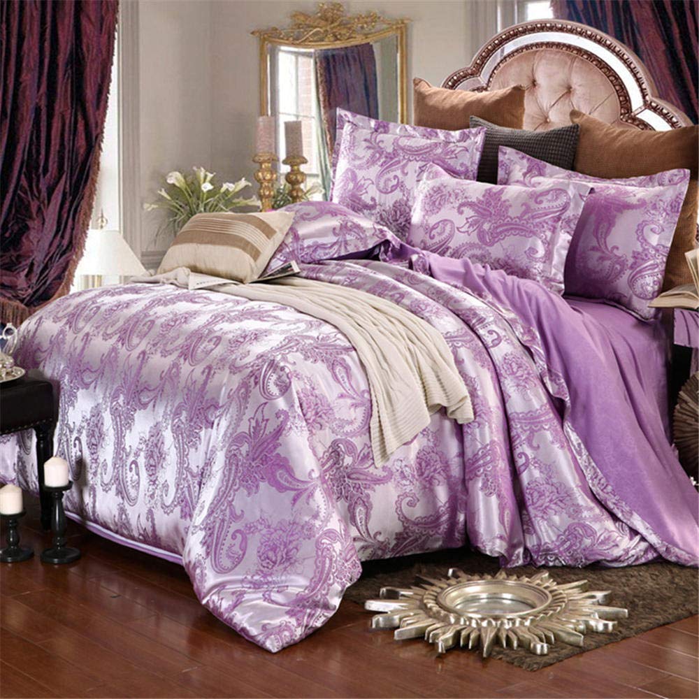 Parure de lit de mariage lit froissé résolu par la housse de couette jacquard et draps