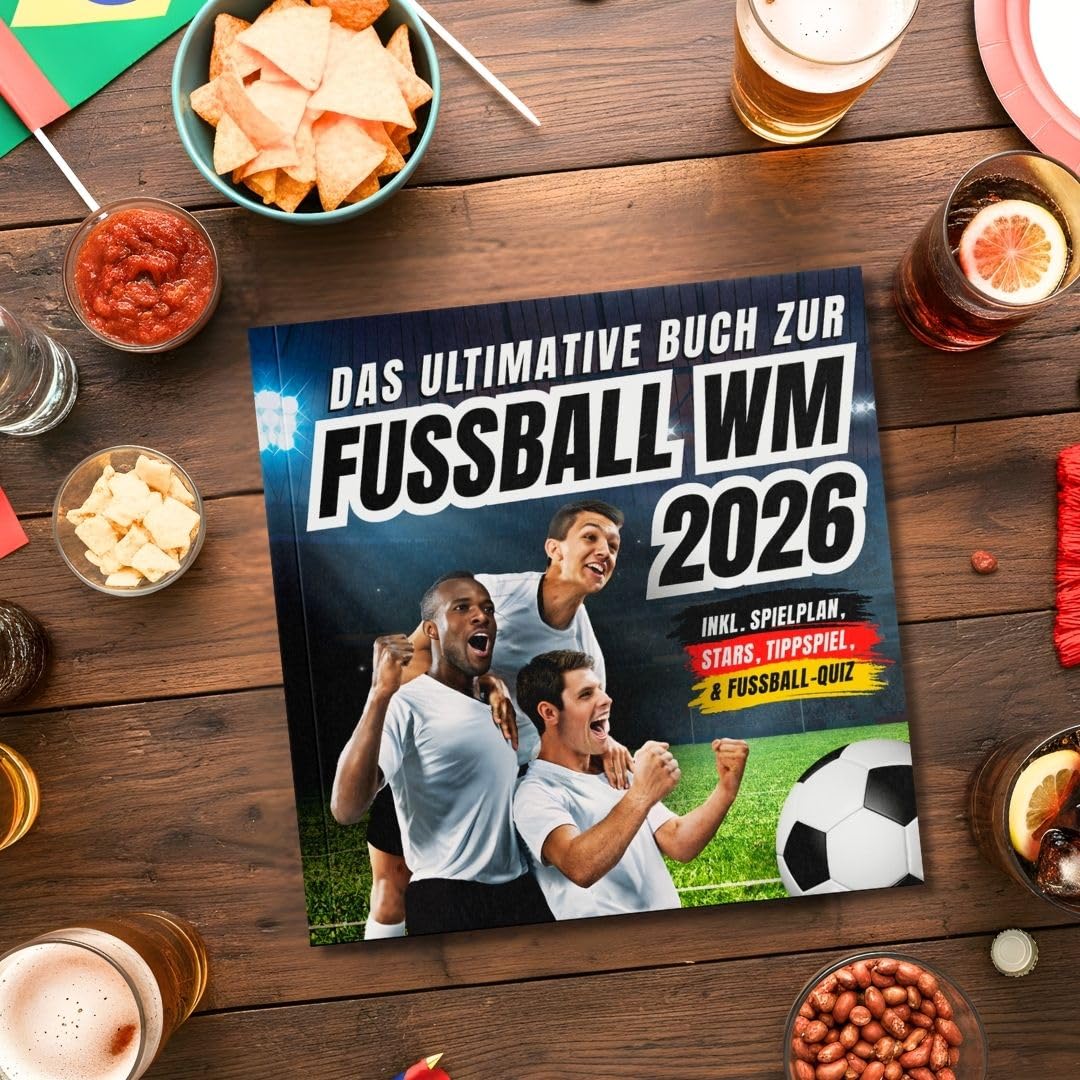 Das ultimative Buch zur Fussball WM 2026: inkl. Spielplan, Stars, Tippspiel & Fußball-Quiz - Perfektes Geschenk für Männer, Kinder ab 12 & alle Fußball-Fans